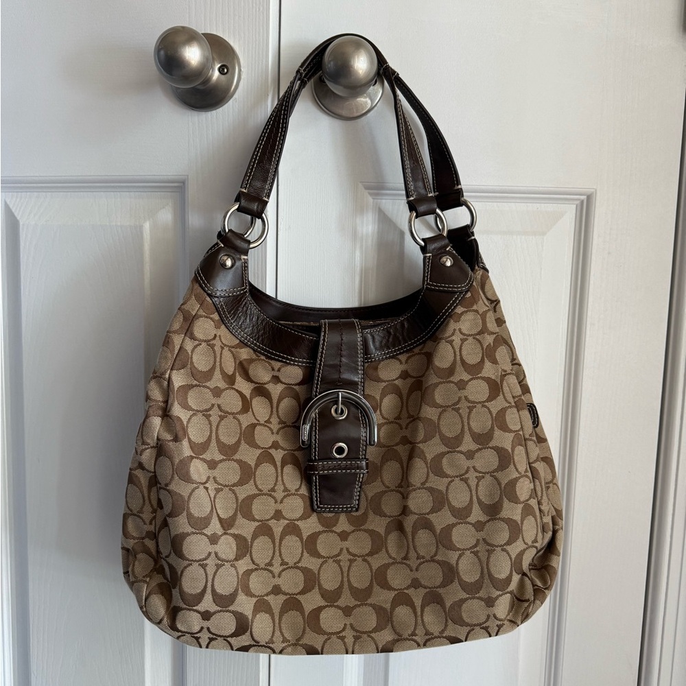 Vintage Coach Brown Signature Tote Bag